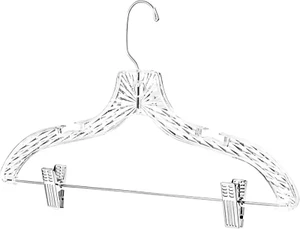 Clothes Hangers with Clips Plastic Set of 12Pcs Heavy Duty Hangers Dresses, T-Sh - Picture 1 of 12