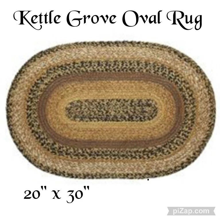 Braided Area Rug Oval Floor Carpet 20"x30" New Kettle Grove  VHC - Image 1 of 1