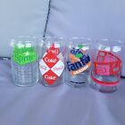 Coca Cola Set Of 4 Sprite Fanta Tab Coke Drinking Glasses Can Shaped Retro Set