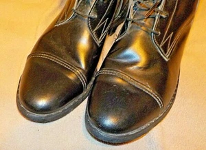 Her 71/2 schwarzes Reitleder-Obermaterial, Stiefel; Made in USA. unbenutzter Zustand, - Bild 1 von 9