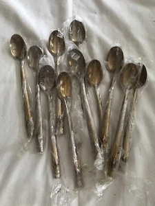 12 cucharas de té helado triple cabeza de elefante bronce nuevo de lote antiguo Tailandia - Imagen 1 de 4