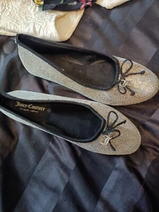 JUICY COUTURE RHINESTONE BALLET SHOES - Picture 1 of 11