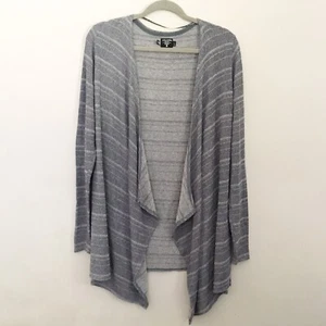 Volcom lived in lightweight open front cardigan long sleeve Sweater L Striped - Picture 1 of 6