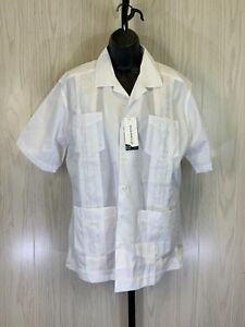 Cubavera Guayabera Short Sleeve Button Down Shirt, Men's Size M, NEW MSRP $60