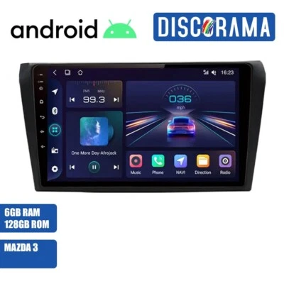 AUTORADIO ANDROID 6/128GB MAZDA 3 2004-2013 STEREO AUTO TOUCH 9" WIFI NAVIGATORE - Immagine 1 di 4