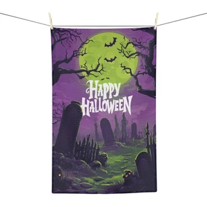 Halloween Microfiber Tea Towel, Spooky Kitchen Decor, Fall Home Accent, Zombies - Picture 1 of 7