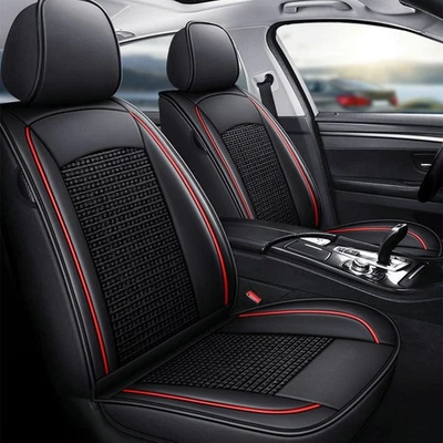 For Hyundai Sonata 2007-2021 2/5 Car Seat Covers Full Set PU Leather Front+ Rear — 第 1/4 张图片
