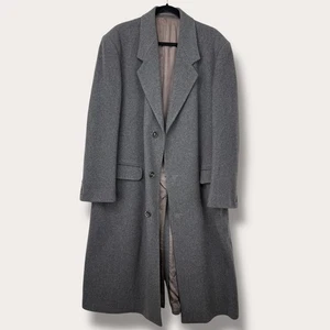 Stafford Overcoat Mens 44 Long Gray Wool Blend Topcoat Business Casual Classic - Picture 1 of 15