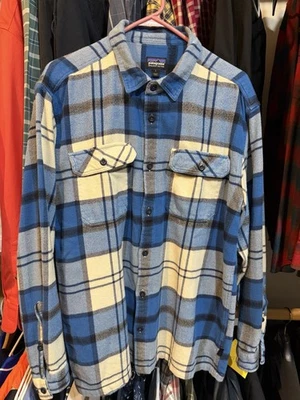 Franela a cuadros de algodón orgánico Patagonia para hombre grande peso pesado campamento senderismo Foto 1 de 2