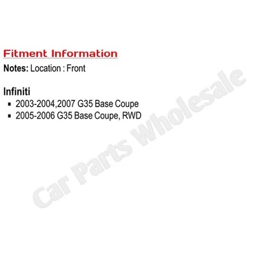 Cubierta de parachoques delantero para Infiniti G35 Coupé 2003-2007 imprimado IN1000122 62022AM840 Foto 1 de 4