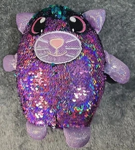 Shimmeez Sarah the Cat Sequined Stuffed Animal 8" Plush Stuffie Changes Color - Picture 1 of 4