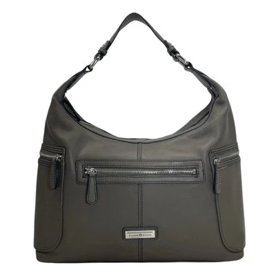 Vintage 00s ETIENNE AIGNER Large Leather Hobo Bag Handbag Tote Satchel GRAY NWT - Image 1 of 4