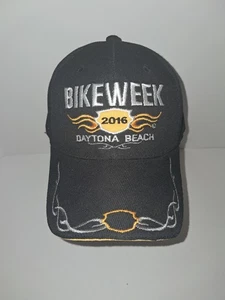 Bike Week 2016 Daytona Beach Motorcycle Hat Cap Flames Black One Size - Picture 1 of 6