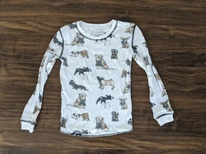 Size 6  P J Salvage Dogs Dog Breeds Puppy Girl Pajama Top Puppies Lounge - Picture 1 of 8
