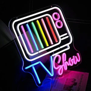 Retro TV Show Neon Sign Television Device LEDLight Mall Store Home Decor Rainbow - Picture 1 of 6