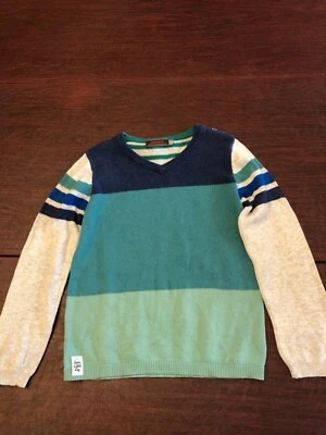Catimini Boys Sweater Size 6 Color Grey, Blue and Green Stripe design - Image 1 of 4