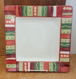 Tabletops WINTERLAND Square Dinner plate, 10 1/2", Christmas, Excellent - Picture 1 of 5