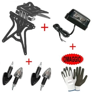 Para Kymco Venox 250 Set Placa Regulable Moto + 4 Intermitentes Bombilla Negro - Imagen 1 de 7