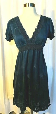 Suzi Chin Maggie Boutique 6 Blue Silk Sleepwear Nightie Dress Swimsuit Cover  - Image 1 of 4