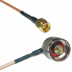15cm (6 inch) RG316 SMA MALE to N MALE RIGHT ANGLE Coaxial RF Cable from USA - Picture 1 of 1