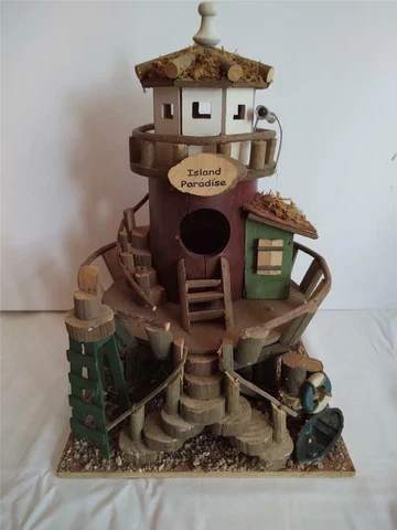 Decorative Wooden Birdhouse Island Paradise Lighthouse Beach House Cover