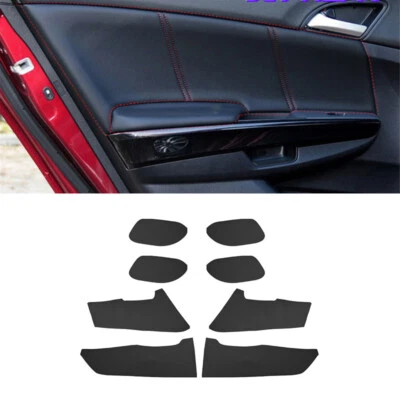 8x Panel de puerta interior de cuero negro + cubierta de reposabrazos para Honda Accord 8th 08-12 Foto 1 de 4