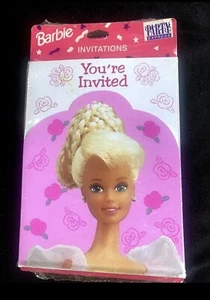 Vintage 90s Mattel Blonde Barbie Party Pink New Invitations & Envelopes 16 ct. - Picture 1 of 5