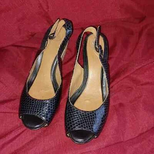 Nurture black patent leather wedge peep toe sz 9m - Picture 1 of 5