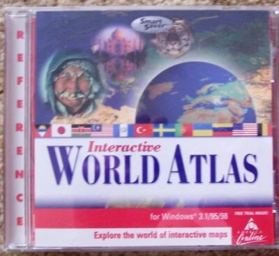 CD-ROM de PC Interactive World Atlas (Windows 3.1/95/98)  Foto 1 de 2