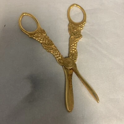 Vintage Grapes & Leaves Scissors Gold Tone Made In Japan 6.25”L - Image 1 of 4