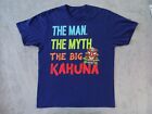 The Big Kahuna Man Myth T Shirt Tiki Hawaii Large Blue Surfing
