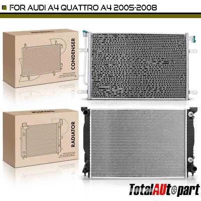 Radiador y condensador de aire acondicionado con secador para Audi A4 A4 Quattro 2005-2008 V6 3,0 L 3,2 L Foto 1 de 4