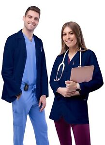 Adar Men Doctor Workwear Uniform Multiple Pockets Classic Consultation Coat