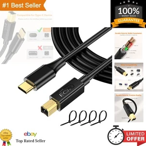 Nylon Braided USB C to B Cable 25FT - High-Speed for Printers and Scanners - Bild 1 von 9
