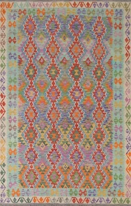 South Western Living Room Rug 7x10 ft. Oriental Handmade Colorful Area Kilim - Picture 1 of 10