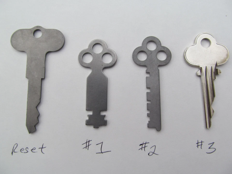 Ключи National Cash Register 1, 2, 3 Bell & Reset. Подходит для класса 300 NCR - Изображение 1 из 1