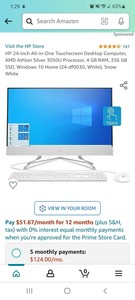 HP 24 inch All in One Computer  Touchscreen  Df0030