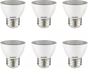 Sunlite PAR16 Recessed Spotlight Bulb Short 7W E26 Base 3000K Warm White 6 Pack - Picture 1 of 2