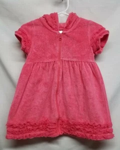 Circo Baby Girl's 18 Months Pink Terry Cloth Swim Hooded Cover-Up w/Zipper EUC - Picture 1 of 10