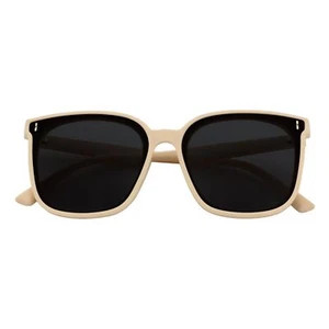 KARA - Polarized Womens Oversize Square Cat Eye Sunglasses Creme Smoke - Picture 1 of 10