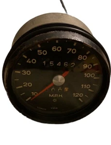 Porsche 914 Speedometer 120 MPH VDO Gauge SPEEDO 914 641 505 11 With Reset Cable - Foto 1 di 13