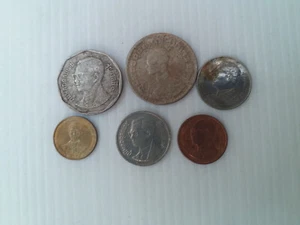 Moneda antigua Rey Rama9 Tailandés Raro Amuleto Coleccionables 1 Baht 25,50 Satang 6 piezas CO986 - Imagen 1 de 7