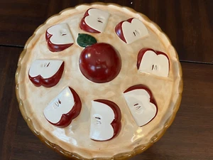 Vintage Apple Pie Cover Dish Made in Portugal, Baking Dish, Over and Back Inc. - Picture 1 of 5