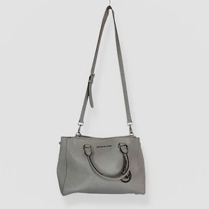 Bolso de Hombro Michael Kors MK Gris Bolsillos Cuero Cartera Talla Mediana Informal - Imagen 1 de 10