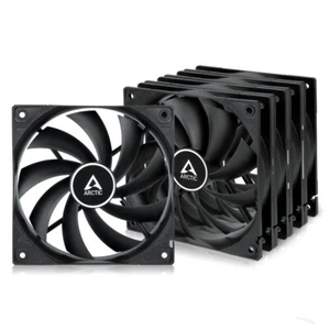 ARCTIC F12 (Black) 5 Pack 120 mm Standard Case Fan Low Noise 1350 RPM PC B-Stock - Afbeelding 1 van 6
