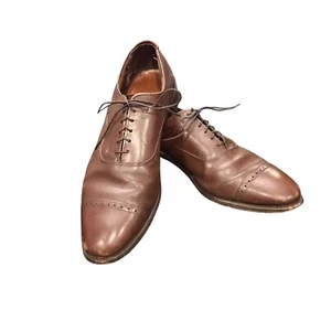 Allen Edmonds Fifth Avenue Cap-Toe Oxford Derby Size 12 C Light Brown Lace Up - Picture 1 of 15