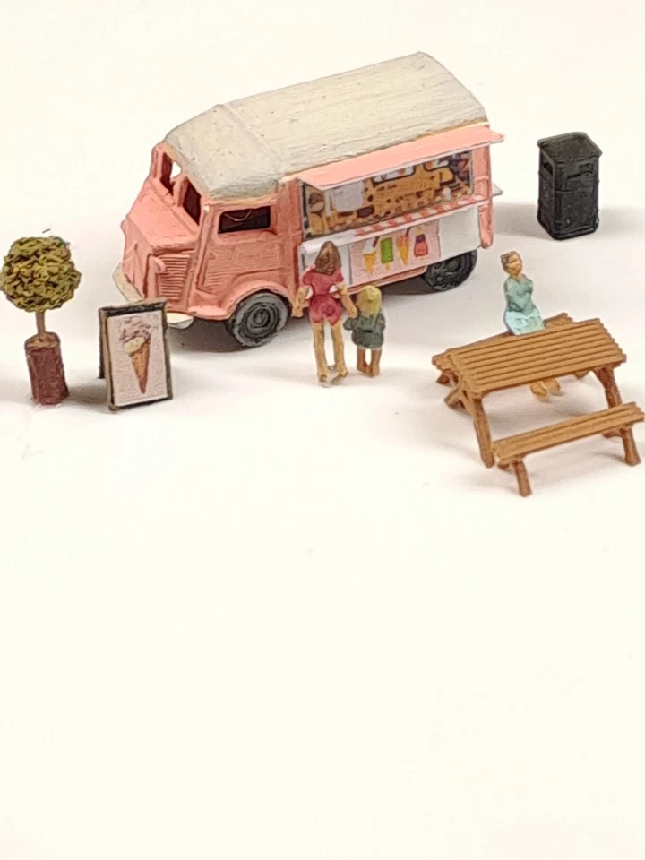 N gauge ice cream Citroen van park town market catering street furniture. - Image 1 of 4