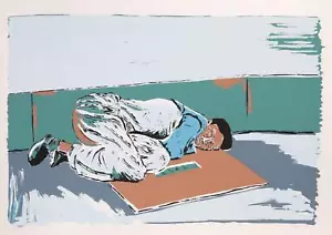 Biagio Civale, Shoeshine Sleeping Outdoors, Screenprint, Signed and Numbered in - Picture 1 of 4