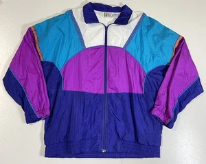 Vintage Bolo Spirit Windbreaker Jacke Damen Gr. M/L Color Blocked 90er - Bild 1 von 6