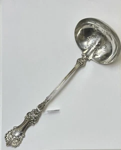 1898 Whiting Pompadour Pattern Sterling Silver Large Soup Ladle 11" With Mono - Picture 1 of 2